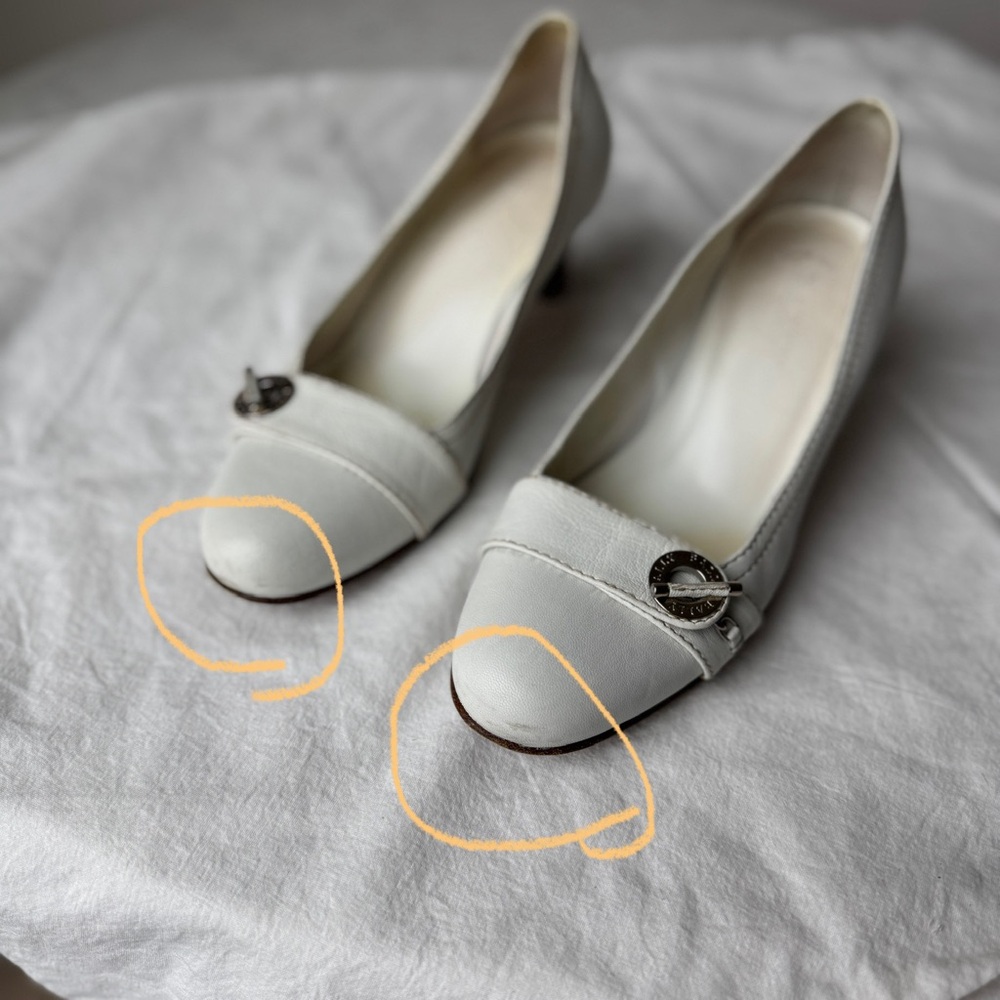 BALLY Heels in White with Silver Hardware - Picture 10 of 10